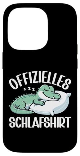 Offizielles Schlafshirt Alligator Nickerchen Schlafanzug Hülle für iPhone 14 Pro von Schlafende Tiere Napper Spätaufsteher Nachtwäsche
