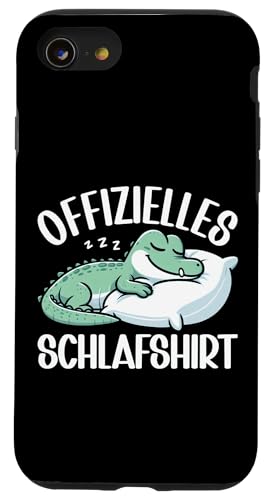 Offizielles Schlafshirt Alligator Nickerchen Schlafanzug Hülle für iPhone SE (2020) / 7 / 8 von Schlafende Tiere Napper Spätaufsteher Nachtwäsche