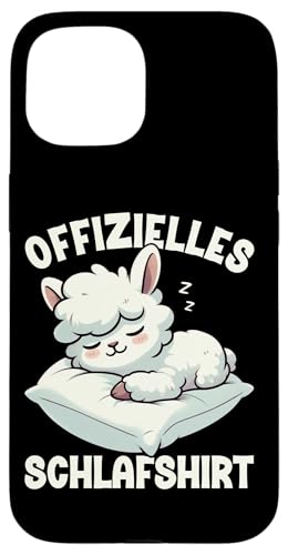 Offizielles Schlafshirt Alpaka Nickerchen Schlafanzug Hülle für iPhone 15 von Schlafende Tiere Napper Spätaufsteher Nachtwäsche