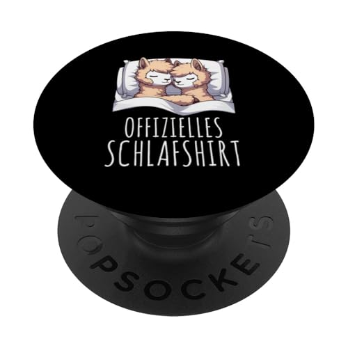 Offizielles Schlafshirt Alpaka Nickerchen Schlafanzug PopSockets Klebender PopGrip von Schlafende Tiere Napper Spätaufsteher Nachtwäsche