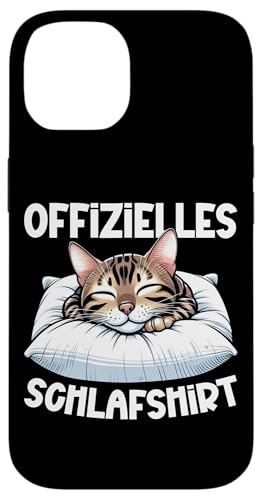 Offizielles Schlafshirt Bengal Katze Nickerchen Schlafanzug Hülle für iPhone 14 von Schlafende Tiere Napper Spätaufsteher Nachtwäsche