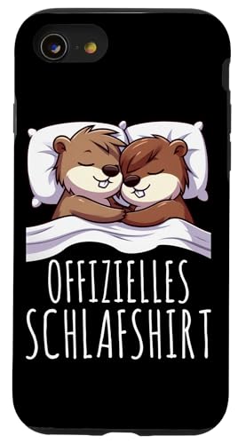Offizielles Schlafshirt Biber Nickerchen Schlafanzug Hülle für iPhone SE (2020) / 7 / 8 von Schlafende Tiere Napper Spätaufsteher Nachtwäsche