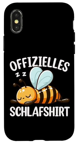Offizielles Schlafshirt Biene Nickerchen Schlafanzug Hülle für iPhone X/XS von Schlafende Tiere Napper Spätaufsteher Nachtwäsche