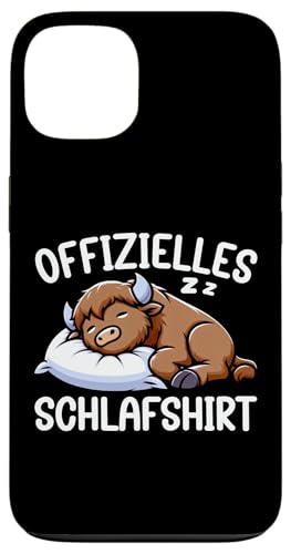 Offizielles Schlafshirt Bison Nickerchen Schlafanzug Hülle für iPhone 13 von Schlafende Tiere Napper Spätaufsteher Nachtwäsche