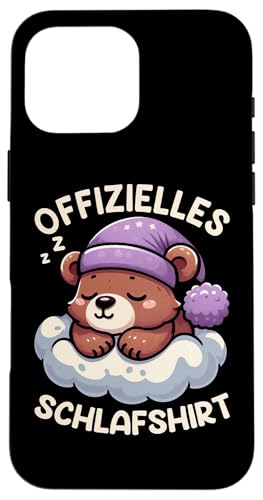 Offizielles Schlafshirt Braunbär Nickerchen Schlafanzug Hülle für iPhone 16 Pro Max Offizielles Schlafshirt Braunbär Nickerchen Schlafanzug Hülle für iPhone 16 Pro Max von Schlafende Tiere Napper Spätaufsteher Nachtwäsche