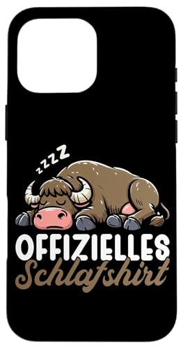 Offizielles Schlafshirt Büffel Nickerchen Schlafanzug Hülle für iPhone 16 Pro Max Offizielles Schlafshirt Büffel Nickerchen Schlafanzug Hülle für iPhone 16 Pro Max von Schlafende Tiere Napper Spätaufsteher Nachtwäsche