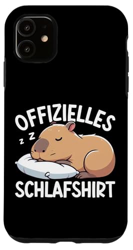 Offizielles Schlafshirt Capybara Nickerchen Schlafanzug Hülle für iPhone 11 von Schlafende Tiere Napper Spätaufsteher Nachtwäsche