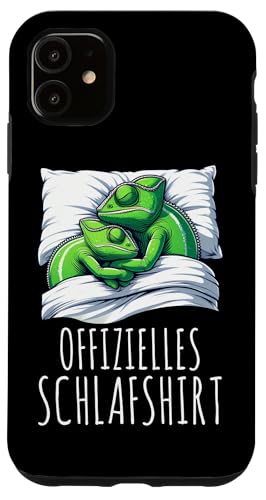Offizielles Schlafshirt Chamäleon Nickerchen Schlafanzug Hülle für iPhone 11 von Schlafende Tiere Napper Spätaufsteher Nachtwäsche