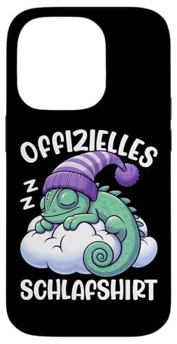Offizielles Schlafshirt Chamäleon Nickerchen Schlafanzug Hülle für iPhone 14 Pro von Schlafende Tiere Napper Spätaufsteher Nachtwäsche