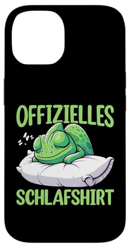 Offizielles Schlafshirt Chamäleon Nickerchen Schlafanzug Hülle für iPhone 14 von Schlafende Tiere Napper Spätaufsteher Nachtwäsche