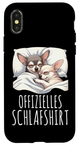 Offizielles Schlafshirt Chihuahua Nickerchen Schlafanzug Hülle für iPhone X/XS von Schlafende Tiere Napper Spätaufsteher Nachtwäsche