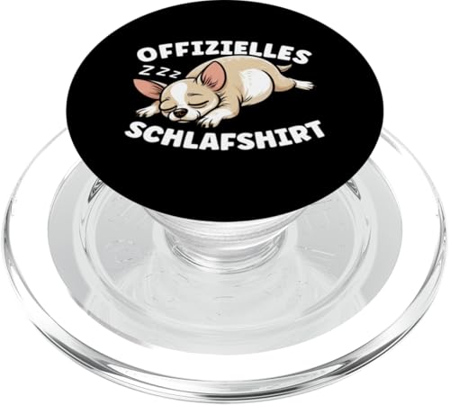 Offizielles Schlafshirt Chihuahua Nickerchen Schlafanzug PopSockets PopGrip für MagSafe von Schlafende Tiere Napper Spätaufsteher Nachtwäsche