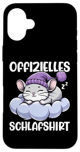 Offizielles Schlafshirt Chinchilla Nickerchen Schlafanzug Hülle für iPhone 16 Plus von Schlafende Tiere Napper Spätaufsteher Nachtwäsche
