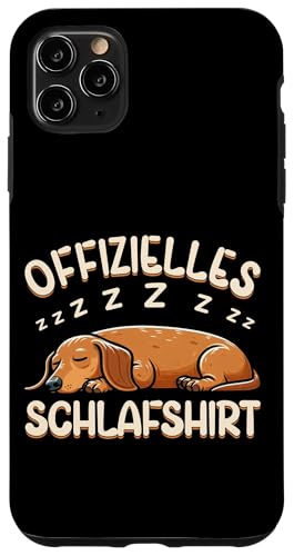 Offizielles Schlafshirt Dackel Nickerchen Schlafanzug Hülle für iPhone 11 Pro Max von Schlafende Tiere Napper Spätaufsteher Nachtwäsche