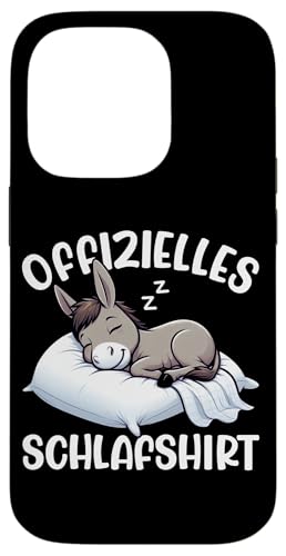 Offizielles Schlafshirt Esel Nickerchen Schlafanzug Hülle für iPhone 14 Pro von Schlafende Tiere Napper Spätaufsteher Nachtwäsche