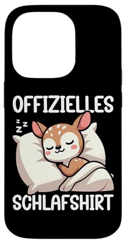 Offizielles Schlafshirt Hirsch Nickerchen Schlafanzug Hülle für iPhone 14 Pro von Schlafende Tiere Napper Spätaufsteher Nachtwäsche