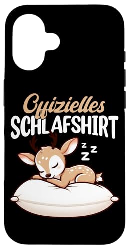 Offizielles Schlafshirt Hirsch Nickerchen Schlafanzug Hülle für iPhone 16 von Schlafende Tiere Napper Spätaufsteher Nachtwäsche