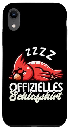 Offizielles Schlafshirt Kardinal Nickerchen Schlafanzug Hülle für iPhone XR von Schlafende Tiere Napper Spätaufsteher Nachtwäsche