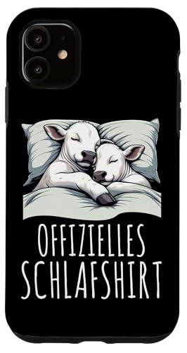 Offizielles Schlafshirt Kuh Nickerchen Schlafanzug Hülle für iPhone 11 von Schlafende Tiere Napper Spätaufsteher Nachtwäsche