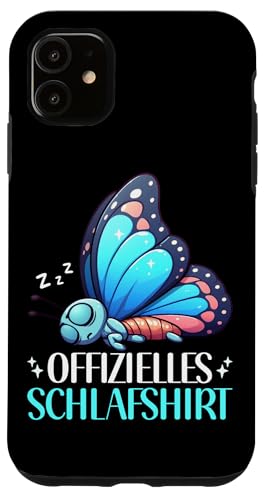 Offizielles Schlafshirt Schmetterling Nickerchen Schlafanzug Hülle für iPhone 11 von Schlafende Tiere Napper Spätaufsteher Nachtwäsche