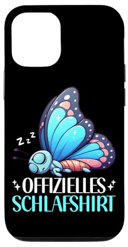 Offizielles Schlafshirt Schmetterling Nickerchen Schlafanzug Hülle für iPhone 12/12 Pro von Schlafende Tiere Napper Spätaufsteher Nachtwäsche