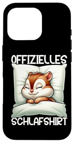 Offizielles Schlafshirt Streifenhörnchen Nickerchen Hülle für iPhone 16 Pro von Schlafende Tiere Napper Spätaufsteher Nachtwäsche