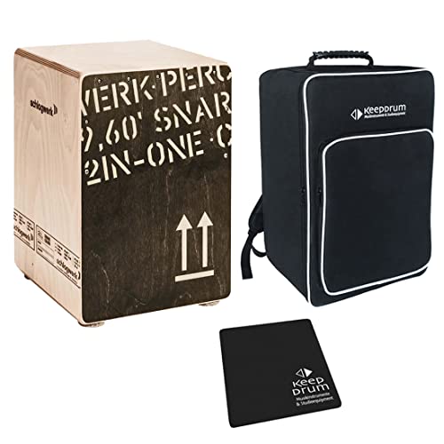 Schlagwerk CP 403 BLK 2in1 Cajon + keepdrum Gig Bag Tasche + Cajon Sitzpad CP-01 von Schlagwerk