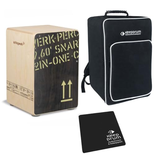 Schlagwerk CP 403 BLK 2inOne Cajon + keepdrum Gig Bag Tasche + Cajon Sitzpad CP-01 von Schlagwerk