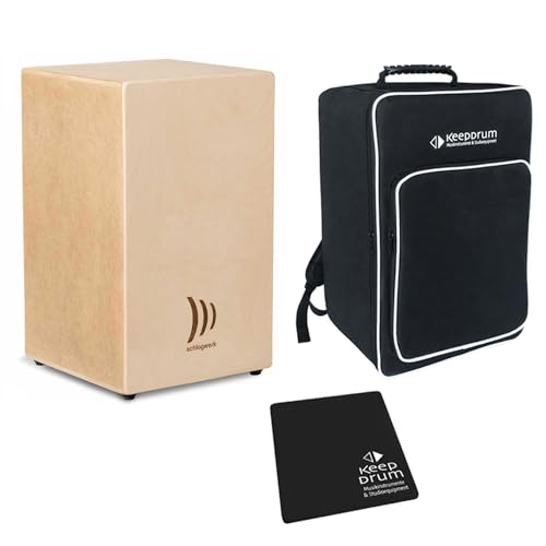 Schlagwerk Cajon Bausatz Bundle (Bundle mit Rucksack & Pad Black) von Schlagwerk