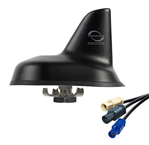 ANTENNEN-Set: Shark-Dachantenne FM/DAB+ / GPS mit Fakra 12V CAR Dach Antenne von Schlauer-Shop24