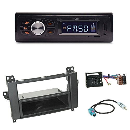 Autoradio Caliber RMD022 USB/Micro-SD/FM-Tuner + Radioblende + Fach schwarz + ISO Adapter geeignet für Mercedes A-Klasse (W169) (C169) 10/2004-04/2012 / Mercedes Vito/Viano (W639) 04/2006-05/2014 von Schlauer-Shop24