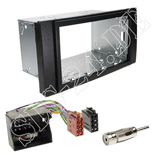Autoradio Doppel-DIN 2-DIN Radioblende Radio Blende schwarz + Quadlock Radio Adapter für Ford Focus C-Max (DM2) 05/2003-03/2007 Focus (DA3) 11/2004-2007 Kuga (DM2) 02/2008 Fiesta (JD3) Fusion (JU2 von Schlauer-Shop24