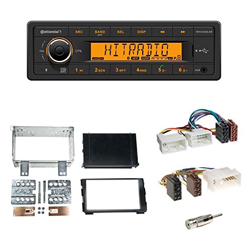 Continental TR7412UB-OR Autoradio Bluetooth USB MP3 + 2-DIN Radioblende + Fach schwarz + ISO Adapter + Antennenadapter kompatibel für Kia CEE´d (ED) 08/2009-05/2012 / CEE´d_sw (ED) 08/2009-08/2012 von Schlauer-Shop24