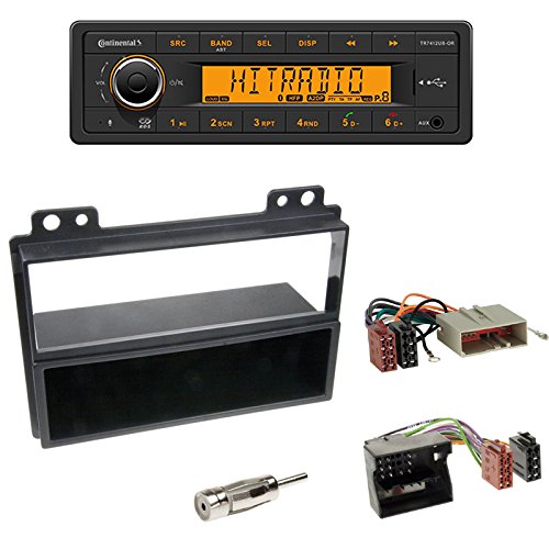 Continental TR7412UB-OR - Autoradio mit BT, RDS, USB MP3 + Radioblende + Fach schwarz + ISO Adapter + Antennenadapter geeignet für Ford Fiesta (JD3) 06/2002-09/2005 / Fusion (JU2) 06/2002-09/2005 von Schlauer-Shop24