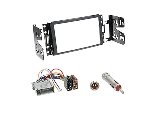 Doppel 2-DIN Radioblende + ISO Adapterkabel+Antenne für Hummer H3 2005-2010 Set von Schlauer-Shop24