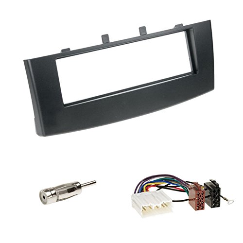 Einbauset : Autoradio 1-DIN Doppel-DIN Radioblende Radio Blende Halterung schwarz + ISO Radioanschlusskabel Radio KFZ Adapter + Antennenadapter für Mitsubishi Colt (Z30/Z30G/Z3B/Z3V) ab 11/2008 von Schlauer-Shop24