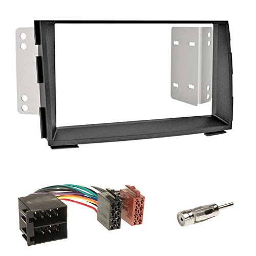 Einbauset : Autoradio Doppel-DIN 2-DIN 2 DIN Radioblende Radio Blende Halterung schwarz + ISO Radioanschlusskabel Radio KFZ Adapter + Antennenadapter für KIA Venga (YN) ab 11/2009 von Schlauer-Shop24
