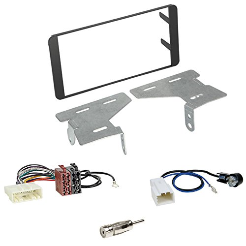 Einbauset : Autoradio Doppel-DIN 2-DIN Blende Einbaurahmen Radioblende schwarz + ISO Radio Adapter Radioadapter + Antennenadapter für Subaru BRZ (ZC) ab 09/2012 von Schlauer-Shop24