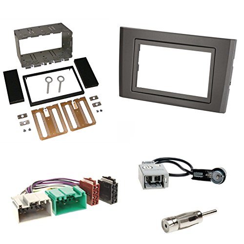 Einbauset : Autoradio Doppel-DIN 2-DIN Radioblende - Halterung - Radio Blende - schwarz + ISO Adapter Set für Volvo XC90 (C Facelift) 05/2006-07/2014 von Schlauer-Shop24