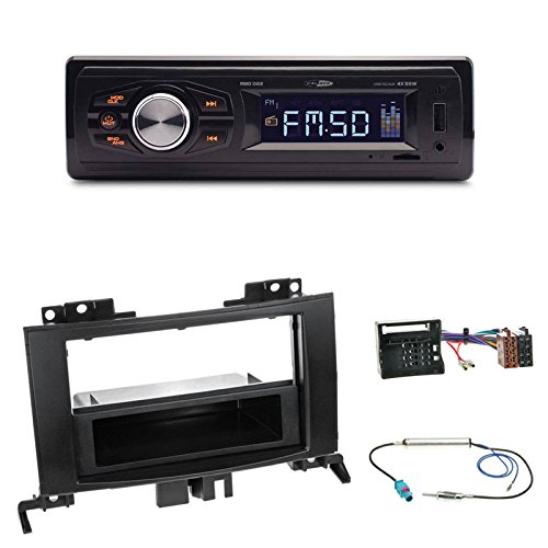 Einbauset: Autoradio Caliber RMD022 USB/Micro-SD Radio + 2-DIN Radioblende + Fach schwarz + ISO Adapter + Antennenadapter ISO->DIN für Mercedes Sprinter (W906) 04/2006 -> Bus/Kasten/Pritsche von Schlauer-Shop24