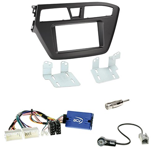Einbauset: Autoradio Doppel 2-DIN Blende Einbaurahmen Radioblende schwarz + Kenwood Lenkradfernbedienungsadapter Interface Radio Adapter + Antennenadapter für Hyundai i20 ab 2015 ohne Soundsystem! Einbauset: Autoradio Doppel 2-DIN Blende Einbaurahmen Radioblende schwarz + Kenwood Lenkradfernbedienungsadapter Interface Radio Adapter + Antennenadapter für Hyundai i20 ab 2015 ohne Soundsystem! von Schlauer-Shop24