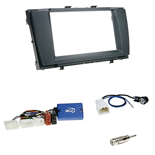 Einbauset: Doppel-DIN 2-DIN Blende/Radioblende Abdeckung - schwarz + LFB Lenkrad Interface Adapter auf Clarion Radio für Toyota Avensis (T27) 01/2009-2011 von Schlauer-Shop24