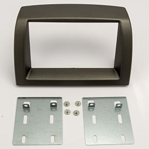 Einbauset: Doppel-DIN 2-DIN Radio Blende Abdeckung Halterung Radioblende für Lancia Ypsilon 2003-2007 Farbe: hellgrau von Schlauer-Shop24