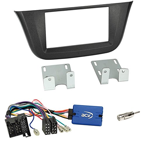 Einbauset: Doppel-DIN 2-DIN Radioblende - schwarz + Pioneer Radio LFB Adapter Set für Iveco Daily (VI) ab 07/2014 von Schlauer-Shop24