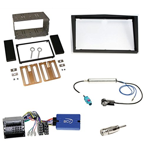 Einbauset: Opel Astra/Antara/Corsa D/Zafira B Doppel-DIN 2-DIN Blende/Radioblende Abdeckung - Charcoal + Pioneer Radio LFB Lenkrad Interface Radio Adapter + Fakra Antenne Adapter - Set Einbauset: Opel Astra/Antara/Corsa D/Zafira B Doppel-DIN 2-DIN Blende/Radioblende Abdeckung - Charcoal + Pioneer Radio LFB Lenkrad Interface Radio Adapter + Fakra Antenne Adapter - Set von Schlauer-Shop24