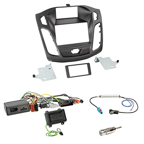 Einbauset: Pioneer LFB Lenkrad Adapter + Doppel 2-DIN Radio Blende + Fakra Antenne Adapter für Ford Focus DYB ab2011 von Schlauer-Shop24