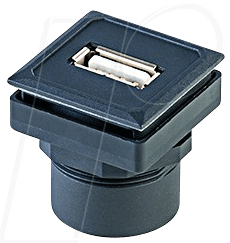 OKJ USB - USB-Buchse auf Kabelstecker - Typ A, schwarz von Schlegel