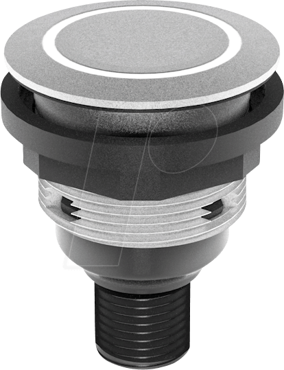 STLRGI0202C005 - Drucktaster - 1 S, STOP, silber, LED-Ring grün von Schlegel