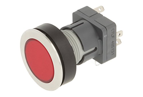 Schlegel 23.000.527 Drucktaste Edelstahl, Tasterkappe rot, beleuchteter Tastkontaktgeber 1 Wechsler, 24V LED von Schlegel