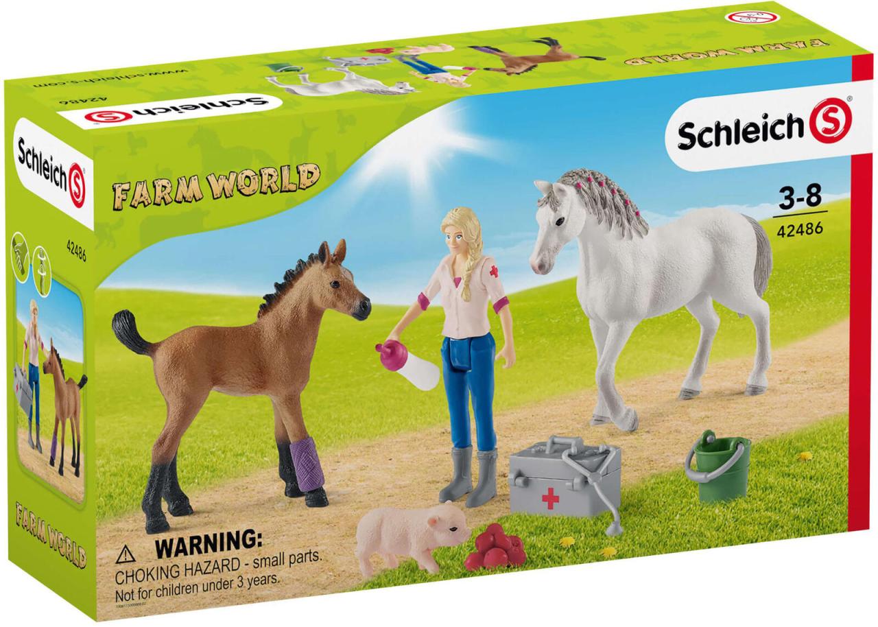 Schleich® Spielfiguren-Set Farm World Arztbesuch bei Stute und Fohlen 42486 von Schleich®